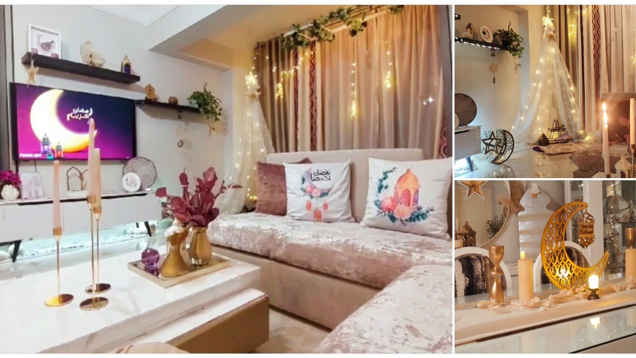 اخيراا فرش زينه رمضان في بيتي🌙مليته بالزينه والأجواء الرمضانيه المبهجه 😍 