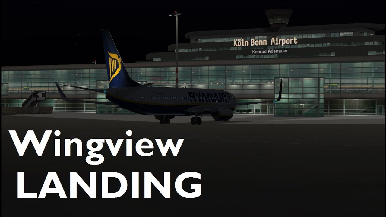 Landing at Cologne-Bonn, Germany | Ryanair | Boeing 737-800 | Wingview | Real Audio
