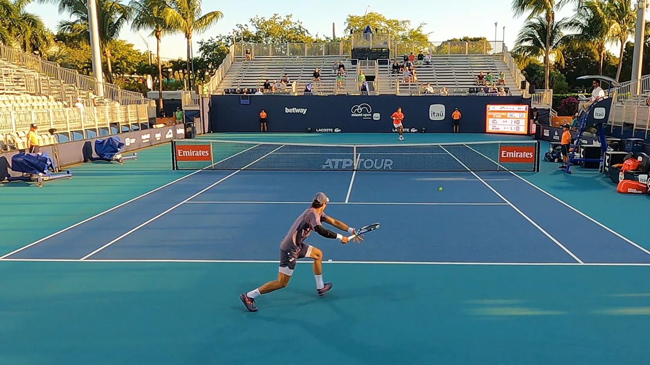 Watanuki vs Diallo Miami 2025 Court Level View [4K 60FPS]