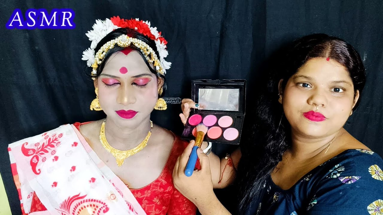 ASMR~ Doing My Elder Brother Indian Classical Dancing Makeup (Tingle's) @asmrsangi7044 🌹💋❤️