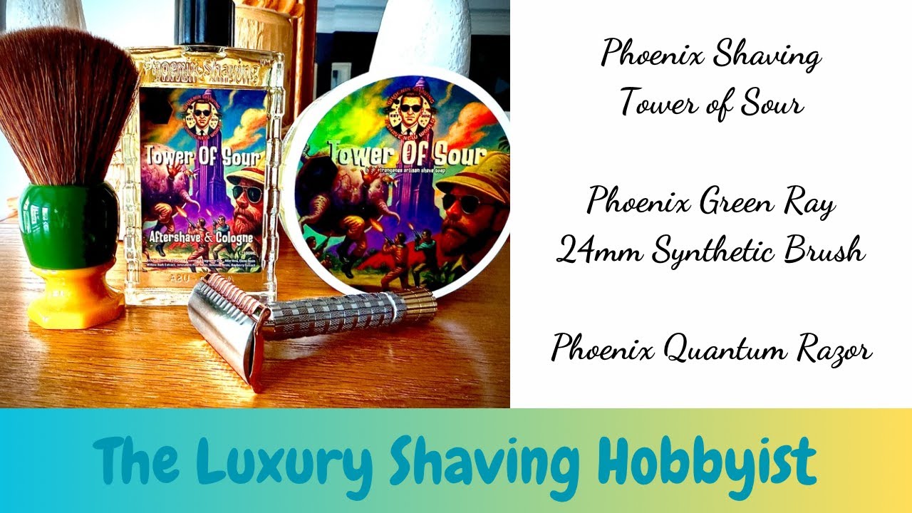 Phoenix Shaving Tower of Sour - Phoenix Shaving Quantum Razor - Phoenix Green Ray Brush