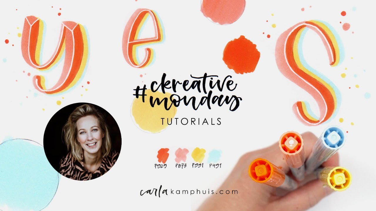 Carla Kamphuis - Tutorial Brushlettering met Alcoholmarkers (YouTube Livestream)