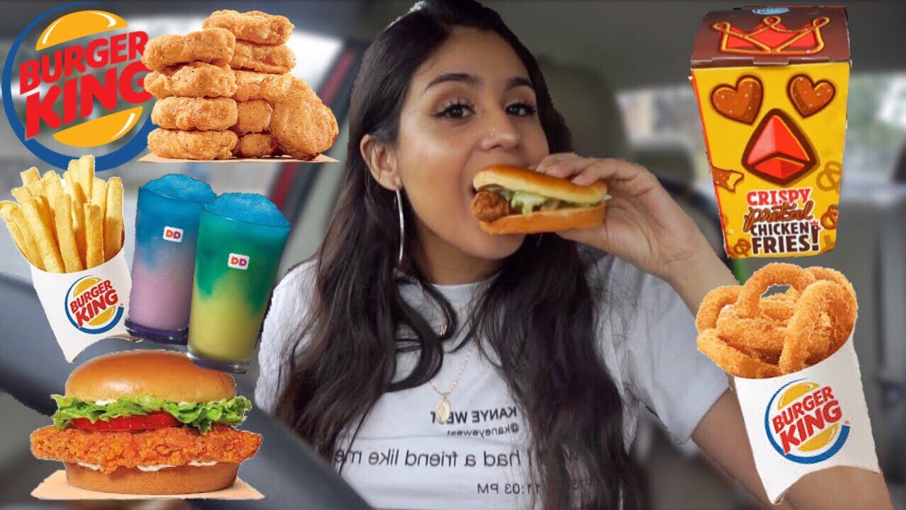 TRYING BURGER KINGS NEW CRISPY PRETZEL CHICKEN FRIES & SPICY CHICKEN SANDWICH MUKBANG!
