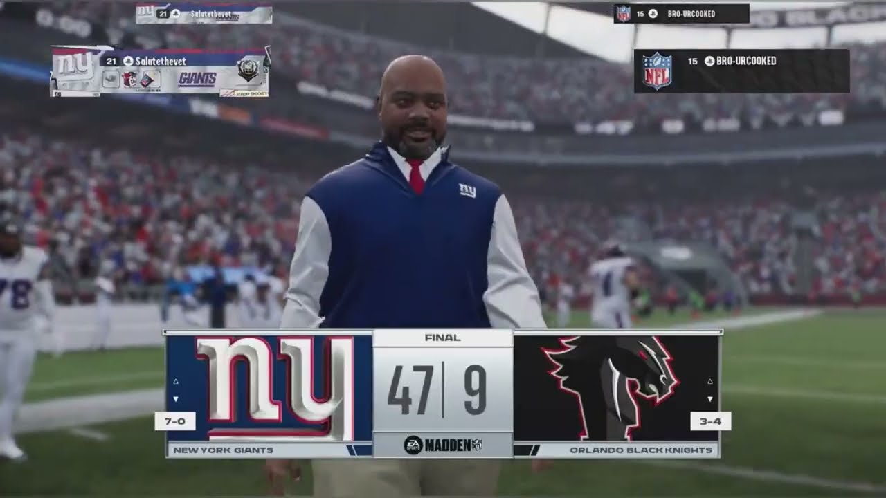 Giants vs Black Knights Madden 26 franchise season 4