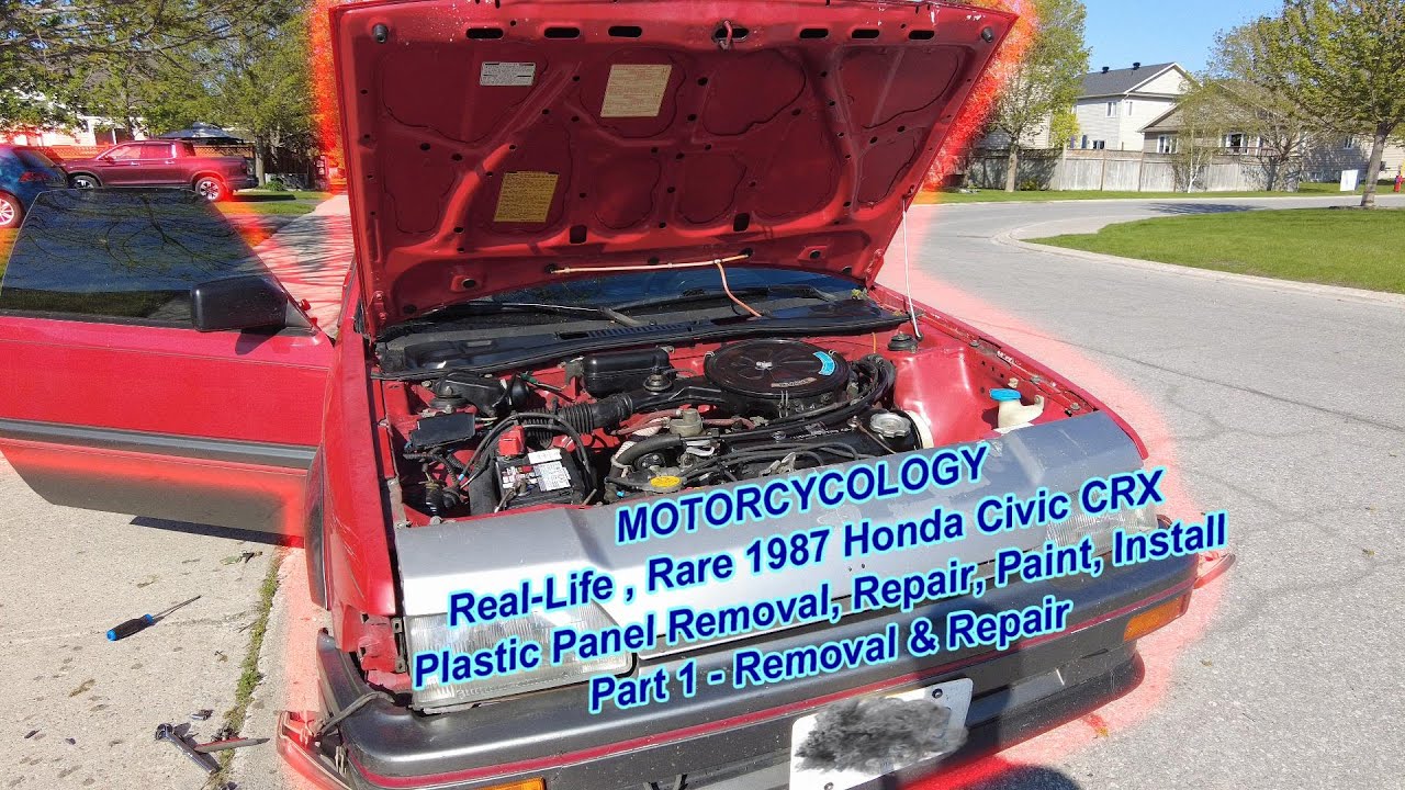 Real-Life Rare 1987 Honda CRX  - Original One Owner Plastic Body Panel Removal and Repair - Part 1