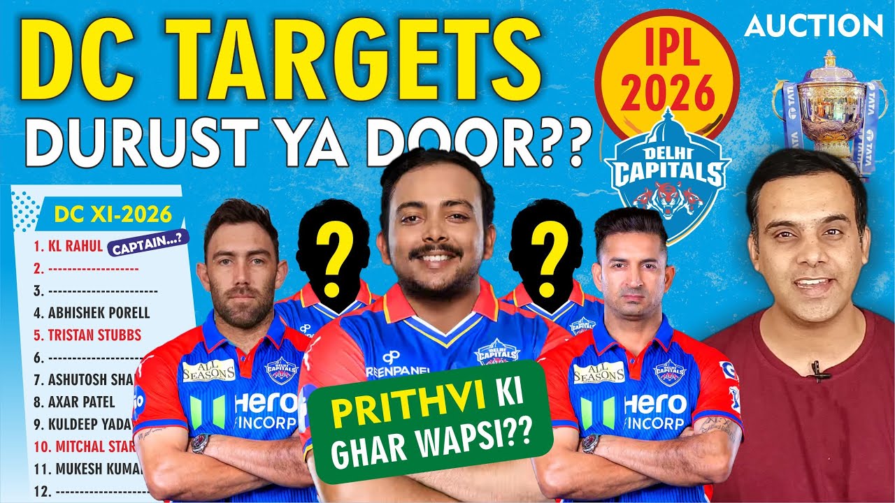 दिल्ली कौन करेगा Durust ? | IPL 2026 DC Target Player | Delhi Capitals | Set Mini Auction | Prithvi