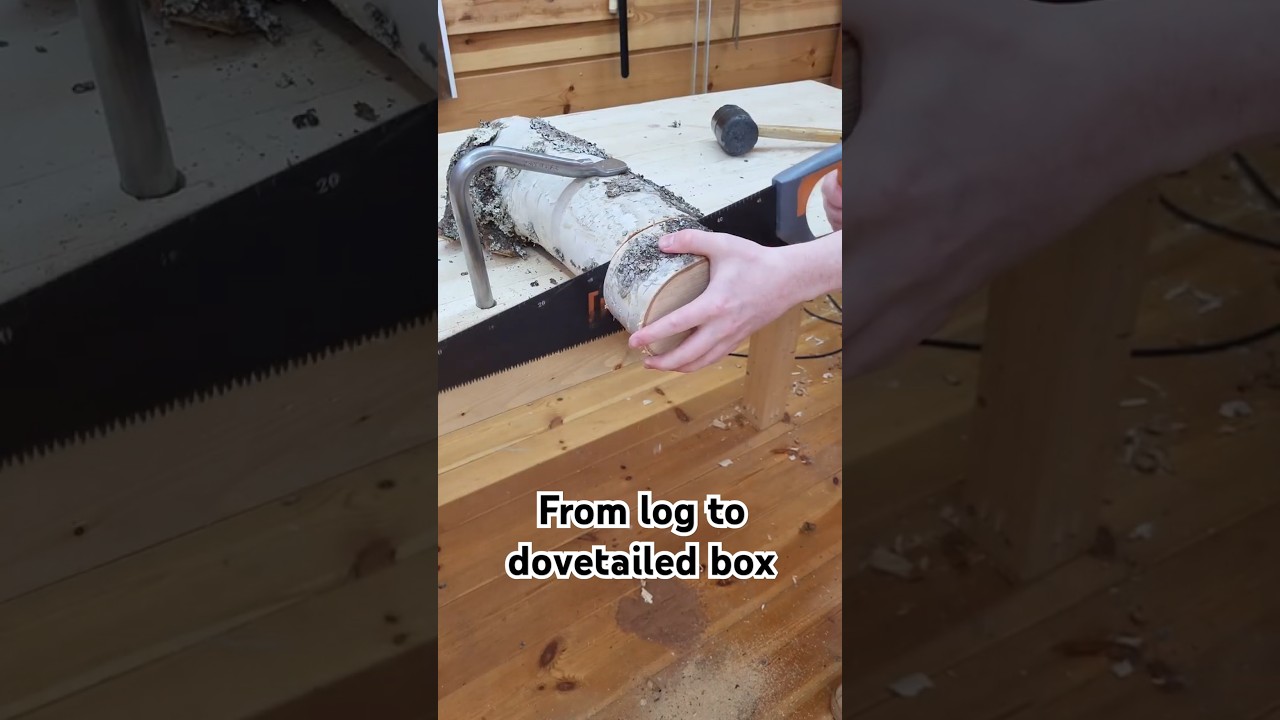 Log to dovetail box with hand tools only