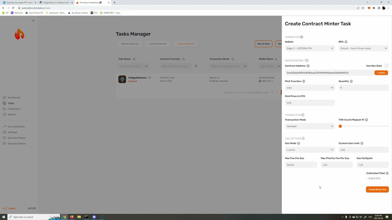 FenixLabs Automations - How to: Create Ethereum Contract Minter Task