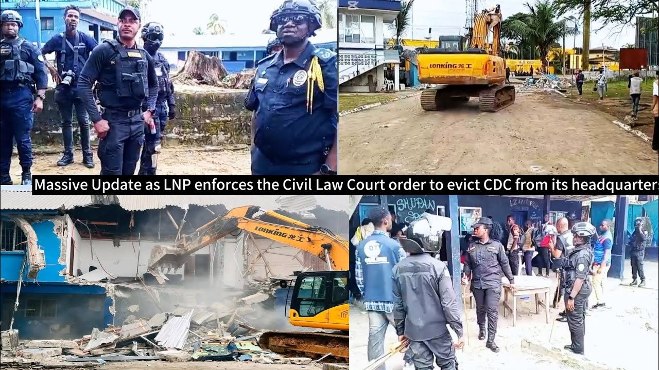 SHOCKING Liberia Police Demolish CDC Party Headquarters in Congo Town Amid Rising Tensions
