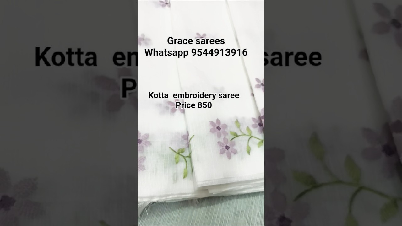 Kotta cross stitch embroidery saree/Without blouse