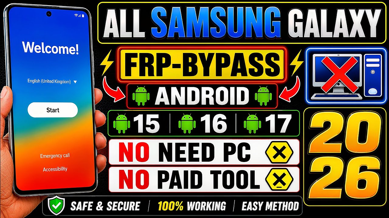 Complete! : Samsung FRP Bypass 2026 🔥 Android 14/15/16/17 | Google Lock Recovery | No PC