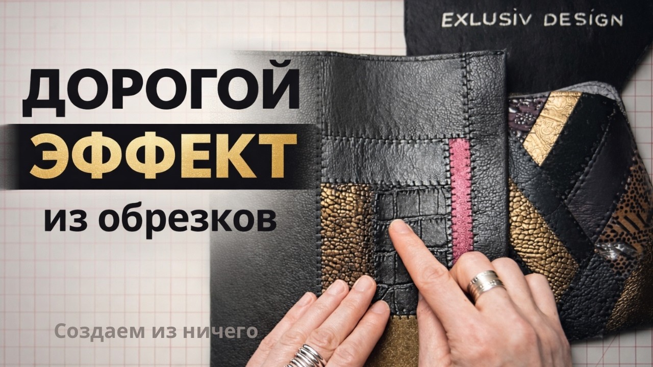 Не выбрасывай старые перчатки! Люкс из обрезков кожи.