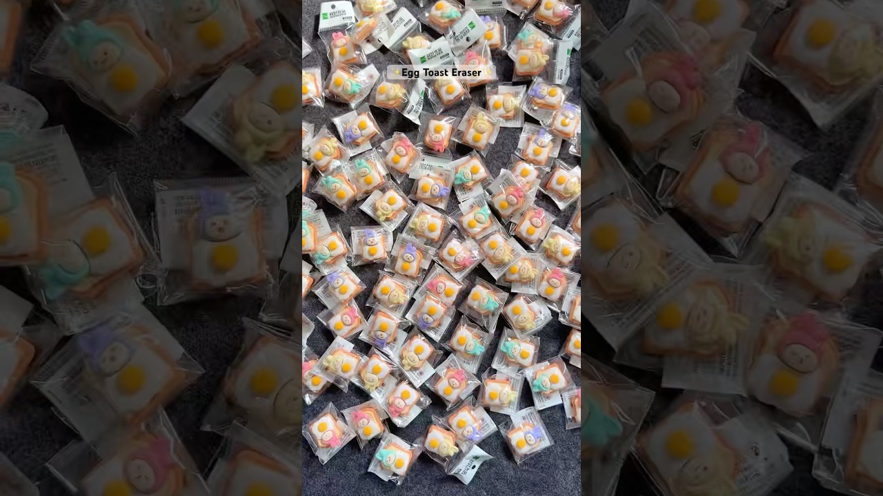 Mini Egg Toast Eraser 🎀🌷✨#stationery #eraser #erasers #kawaii #stationary #schoolsupplies #cute