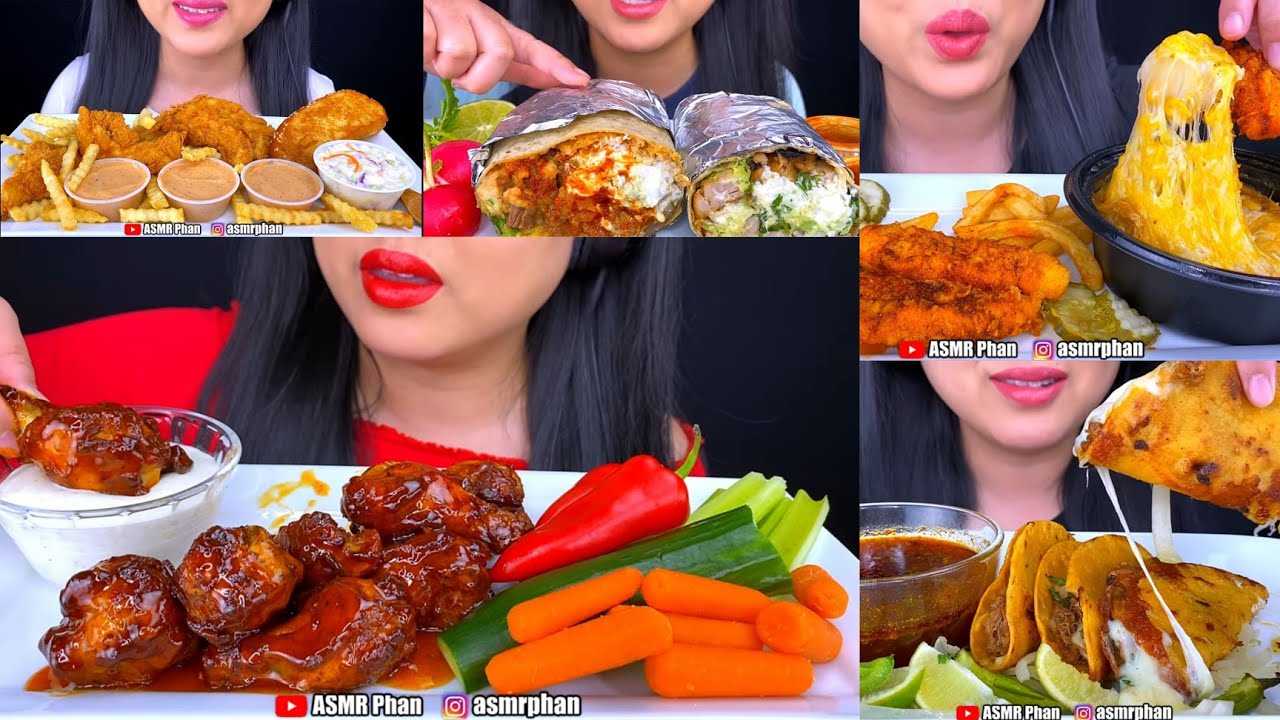 ASMR PHAN EATING FAST FOOD COMPILATION #asmreatingsounds #asmreatingshow #asmr