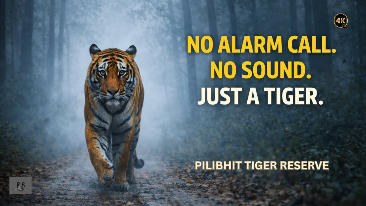 “Bina Aahat Ke… Fog Se Nikli Tigress | Pilibhit–Tarai Forest Safari”