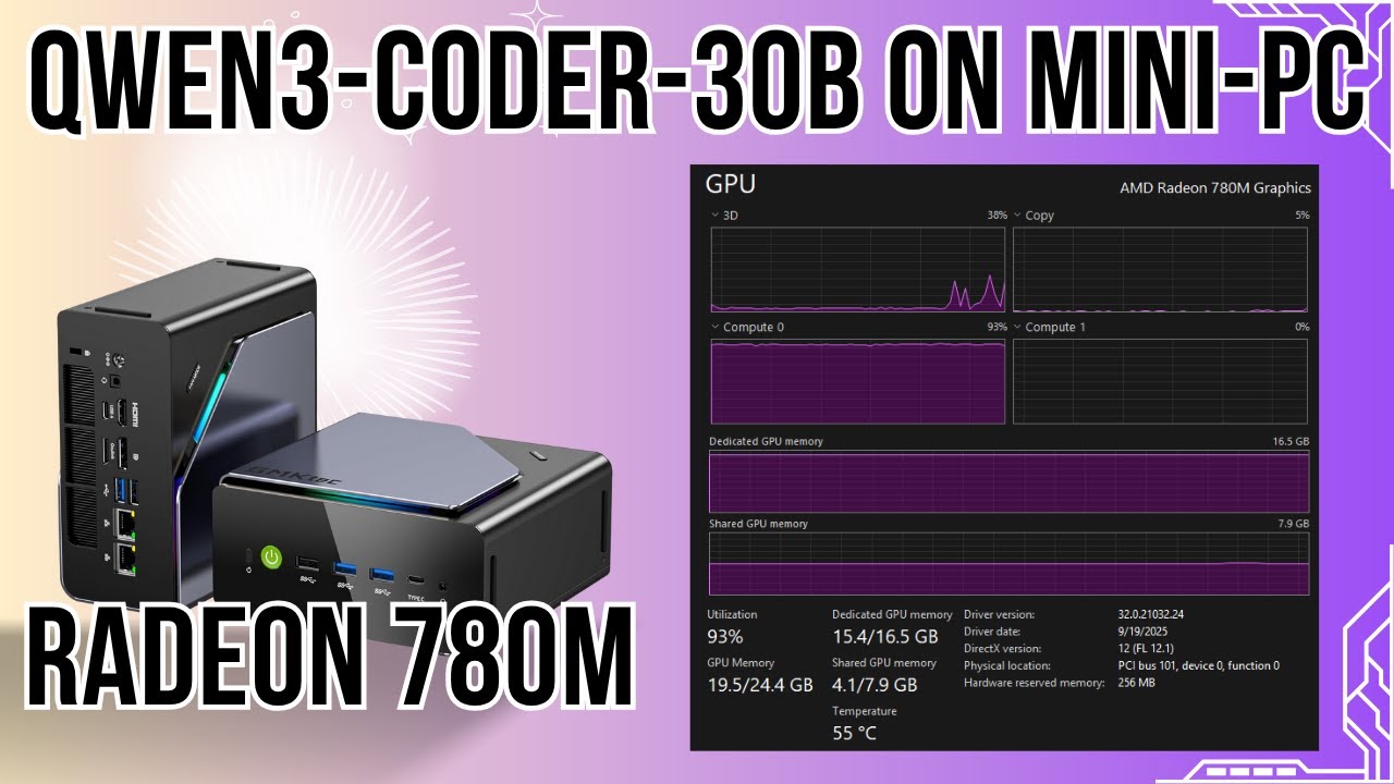 Тестирование Qwen3-coder-30b с помощью мини-ПК