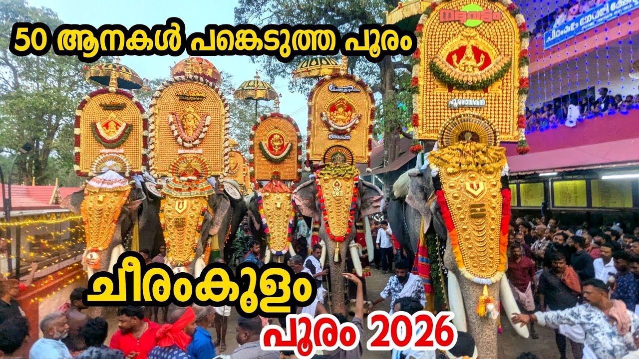 50 ആനകൾ പങ്കെടുത്ത ചീരംകുളം പൂരം 2026 cheeramkulam pooram kunnamkulam 