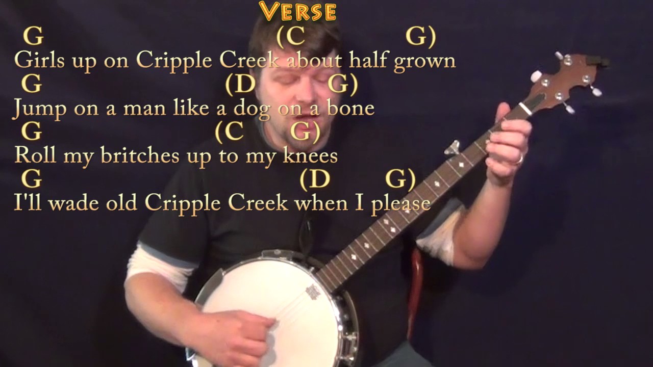 Cripple Creek  - Banjo Cover Lesson in G with Chords/Lyrics