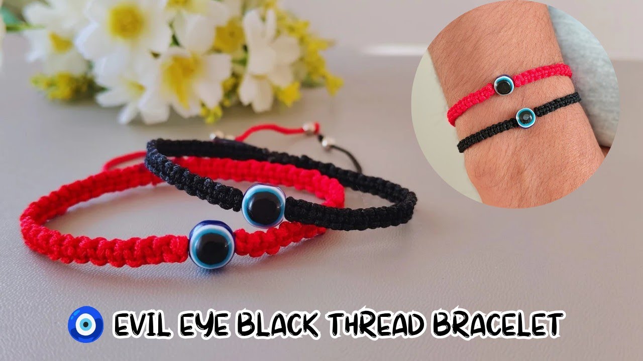 Evil eye 🧿 Black Thread Bracelet For Boys & Girls. How to make evil eye bracelet?