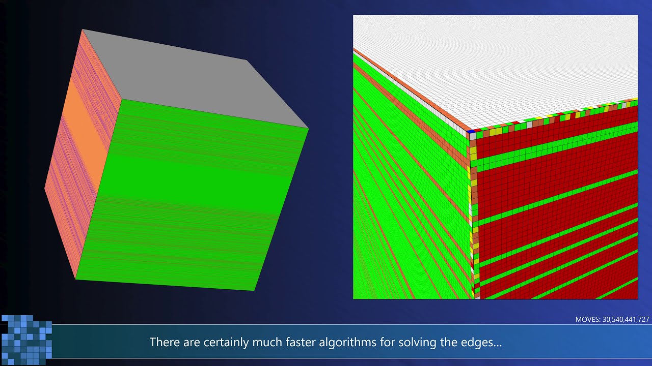Huge Rubik's cube solve: 65,536 layers