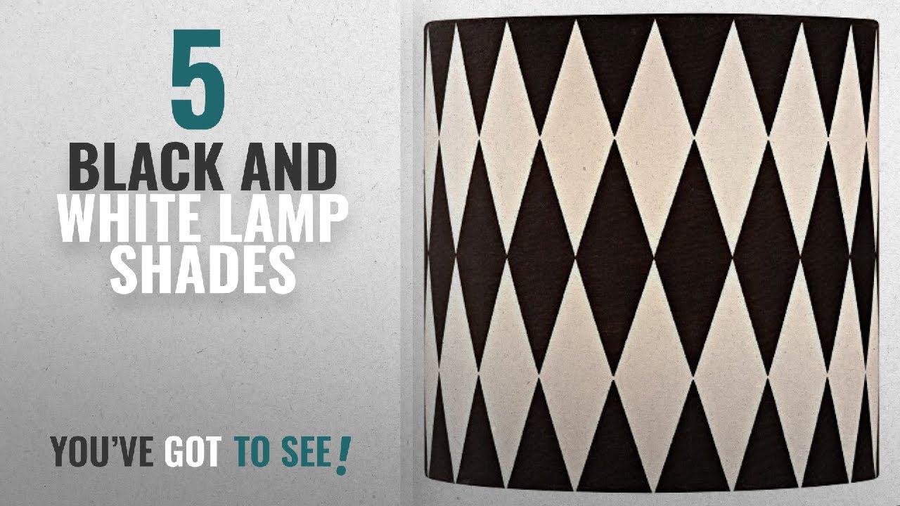 Top 10 Black And White Lamp Shades [2018 ]: Black / White Drum Lamp Shade with Uno Assembly
