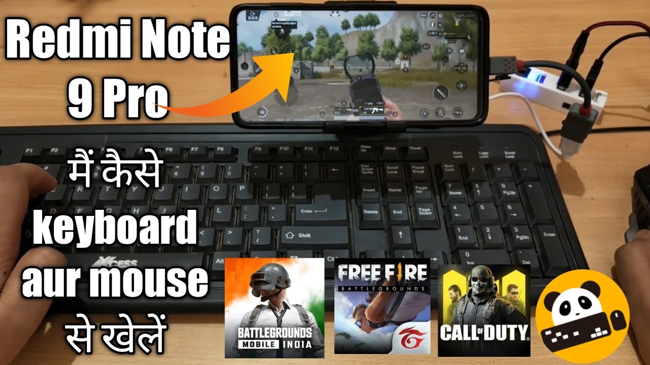 🔥 Redmi Note 9 Pro - Play BGMI/PUBG/FREEFIRE/CODM with ⌨🖱 Keyboard/Mouse - Panda Mouse Pro