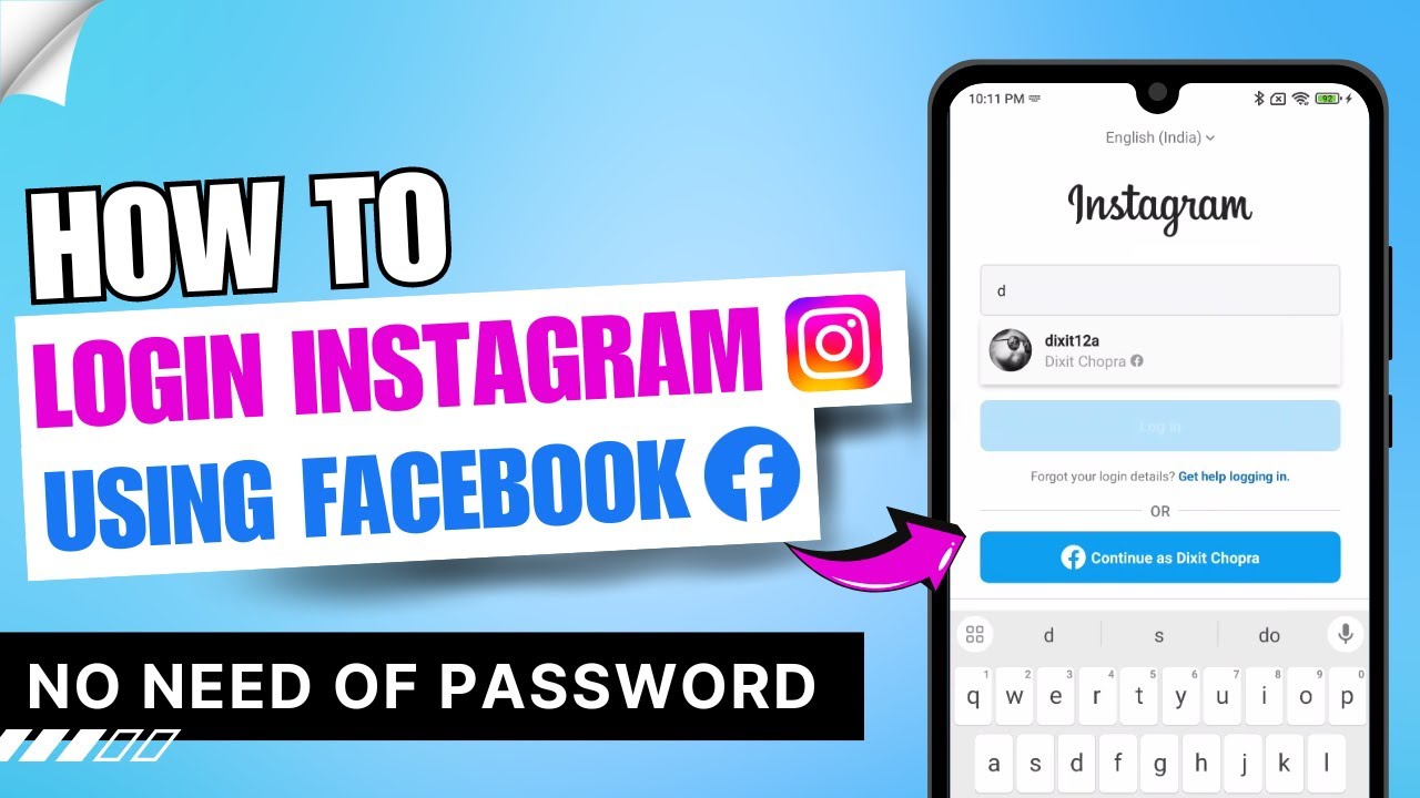 How to Login Instagram Using Facebook Account | Without Password ✅
