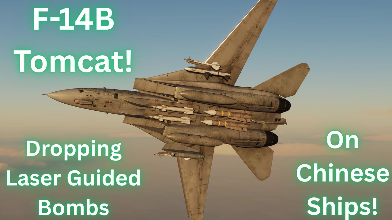 Истребитель F-14B Tomcat уничтожает китайские корабли! DCS