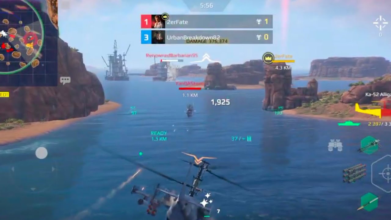 Modern Warships Naval Battles Fights Night Mode Game Play