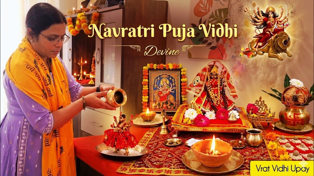 नवरात्र पूजा विधि, Navratri First day Puja Vidhi, नवरात्र संपूर्ण पूजा विधि, चौकी स्थापना कैसे करें.