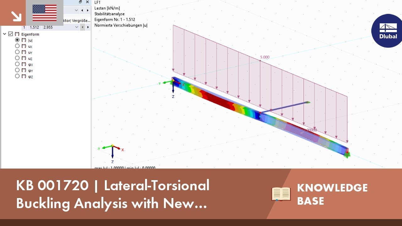 Lateral-Torsional Buckling Analysis with New Torsional Warping (7 DOF) Add-on for RFEM 6