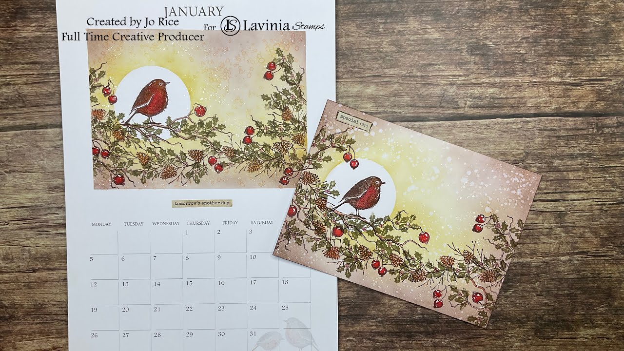 Bobby in January by Jo Rice #laviniastamps #calendar 