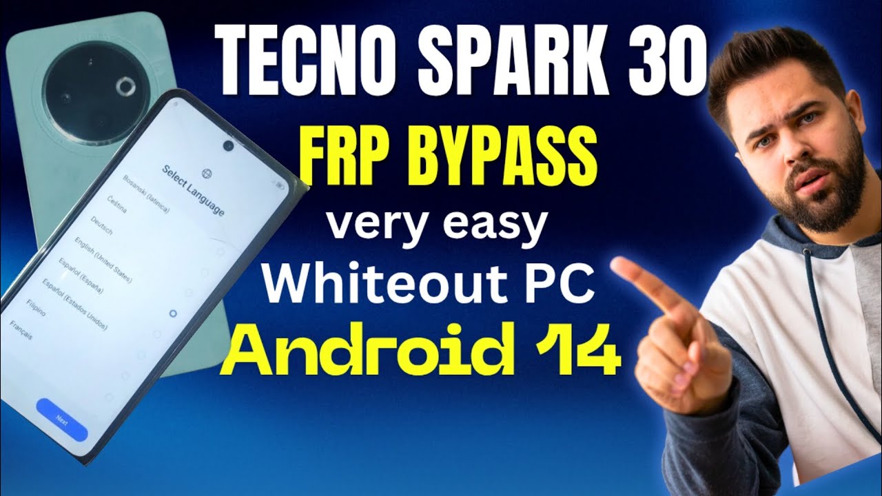 Tecno Spark 30 Frp bypass Android 14 without PC 
