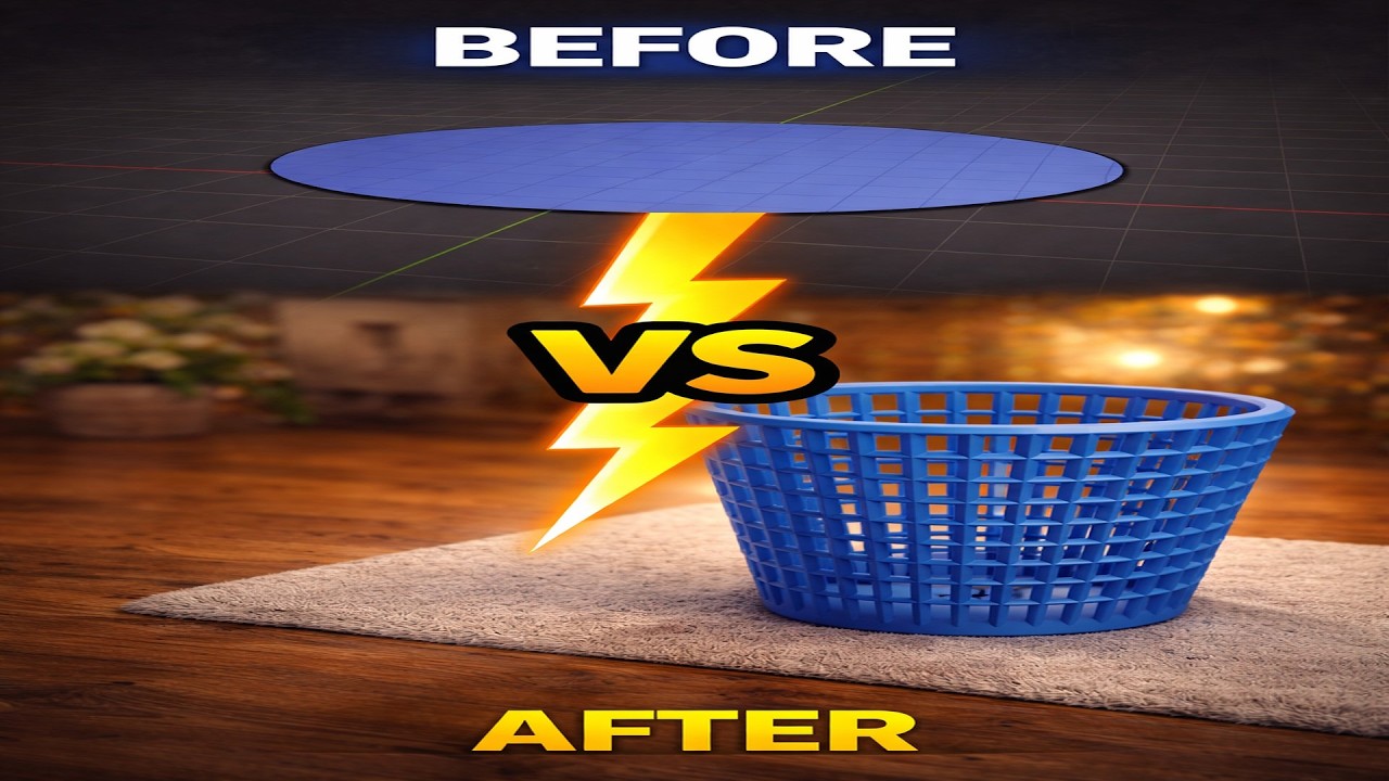 How to model an Basket in Blender from a Circle | Absolute Beginner Tutorial.