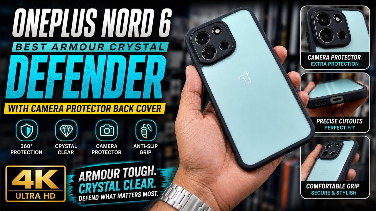 Oneplus Nord 6 Best Defender Armour Camera Protector Crystal Back Cover - Oneplus Nord 6 Back Cover 