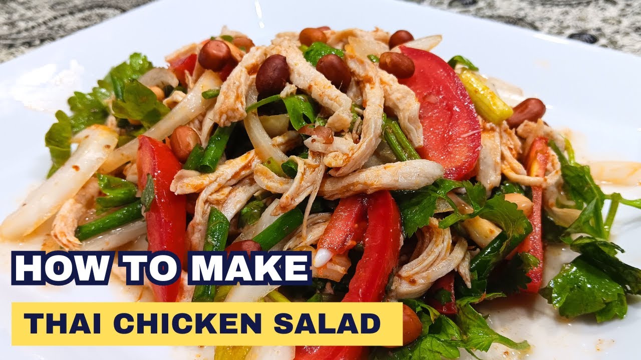 Need a quick recipe? TRY THIS! THAI CHICKEN SALAD! ( Yum Gai ) Tutorial In 3 mins!