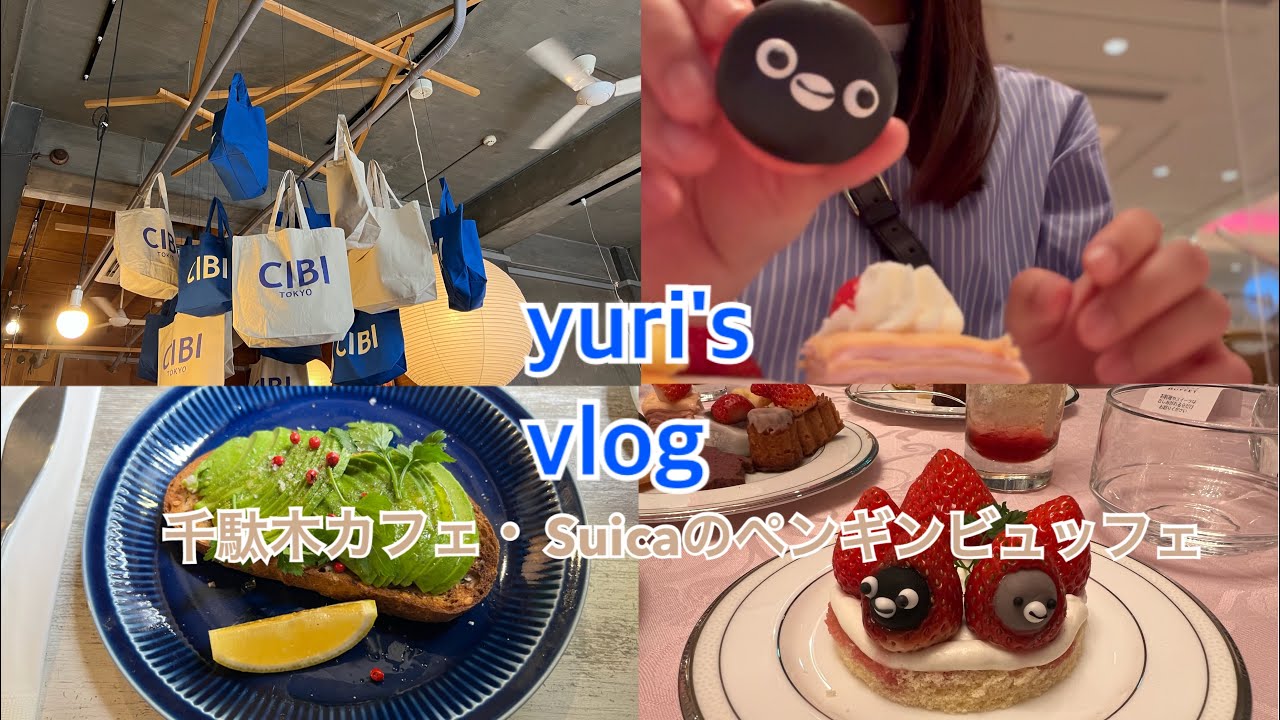 【vlog】千駄木カフェ／Suicaのペンギンストロベリースイーツビュッフェ
