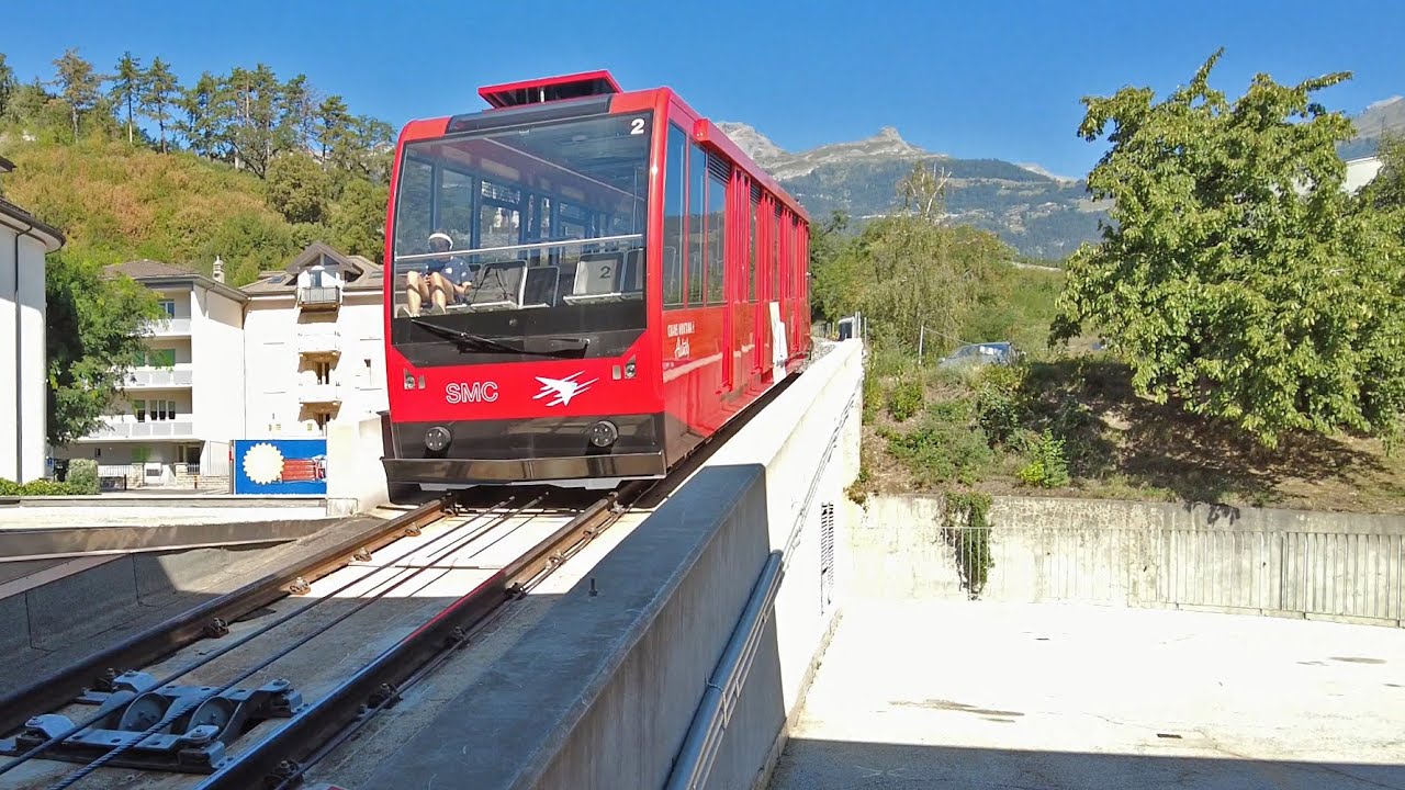 Funiculaire Sierre Montana Crans, Valais, Suisse (Septembre 2023) 4K (1/3)