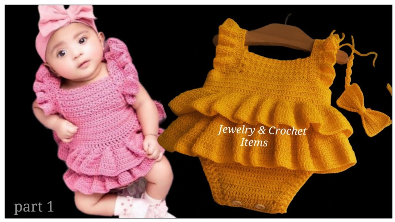 How to Crochet Romper Style Baby Frock( Part 1)