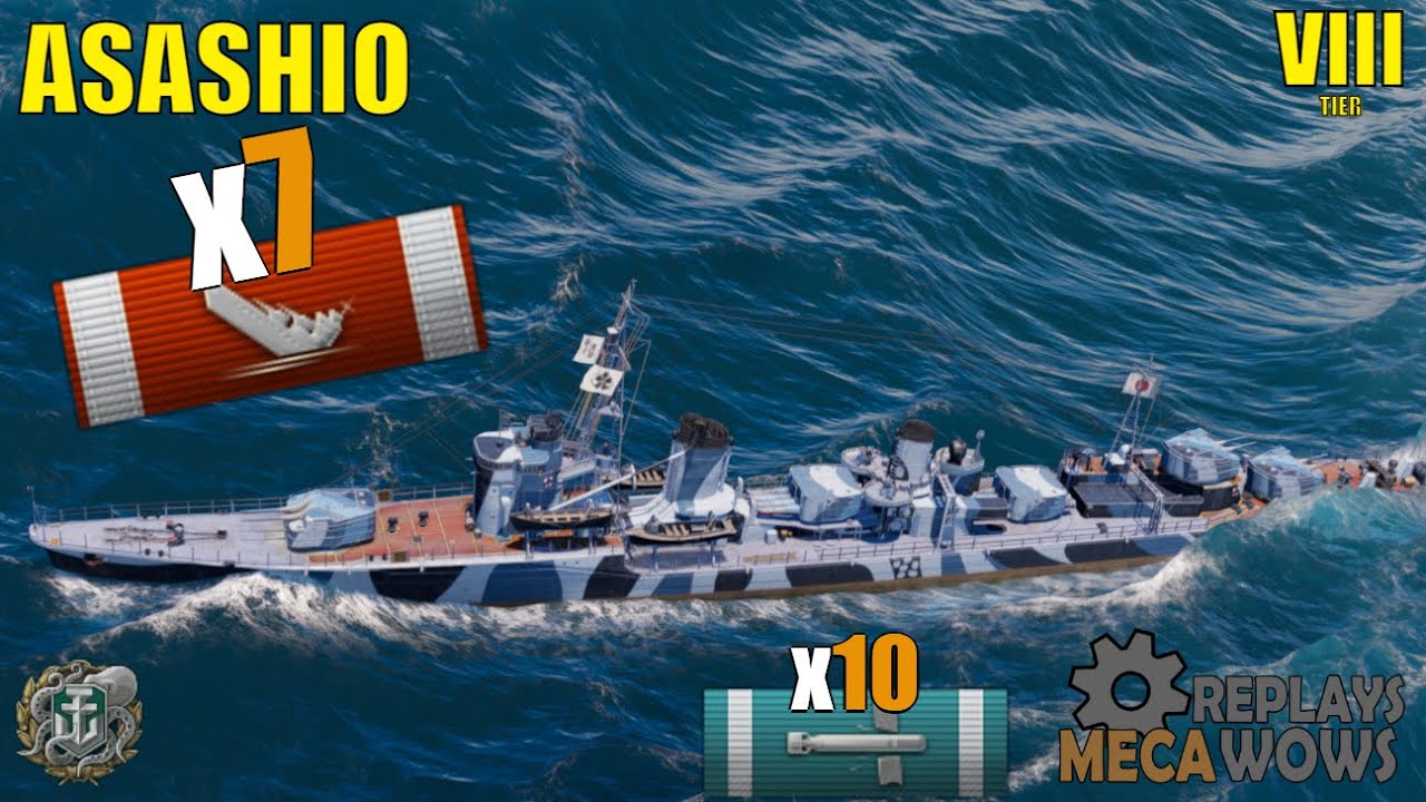 Asashio 7 Kills & 153k Damage | World of Warships Gameplay
