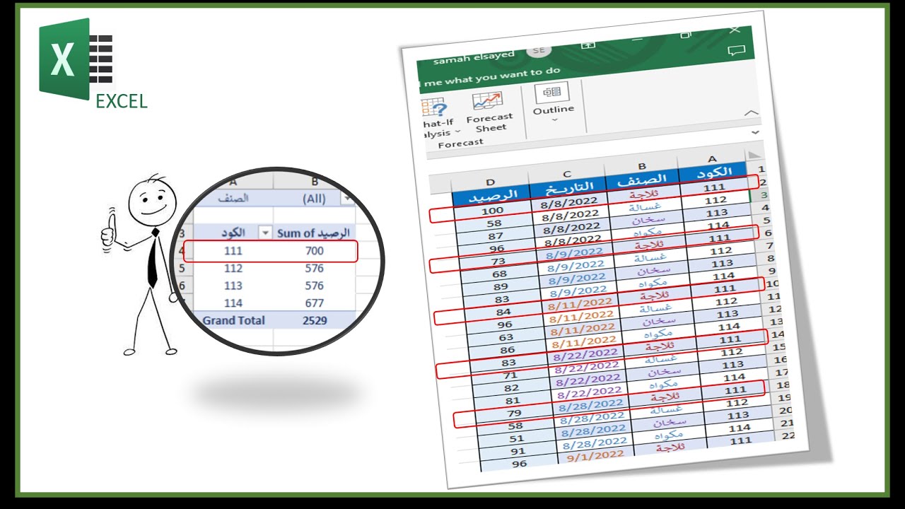 بدون معادلات اجمع ارصدة الاصناف المكرره مع امكانية التحديث اتوماتيك للبيانات