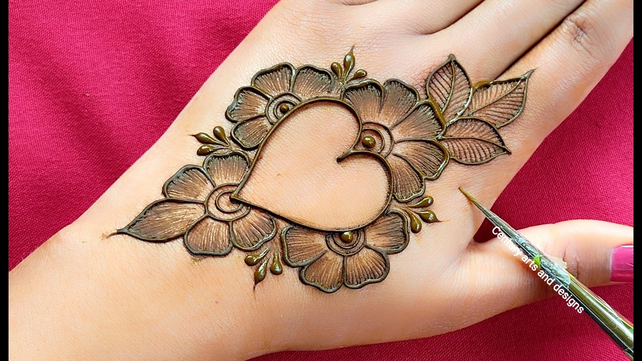 Valentine special mehndi design for back hand | easy simple mehndi design | mehndi ka design| mehndi