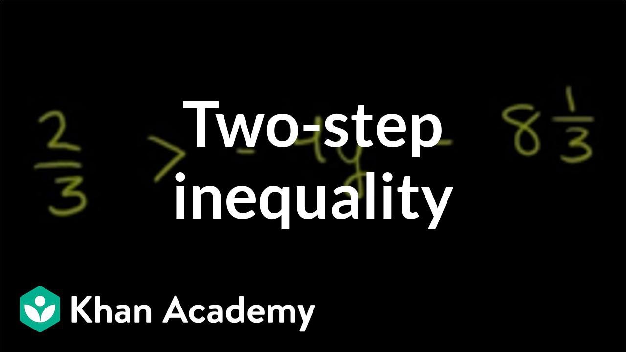 Solving a two-step inequality | Linear inequalities | Algebra I | Khan Academy