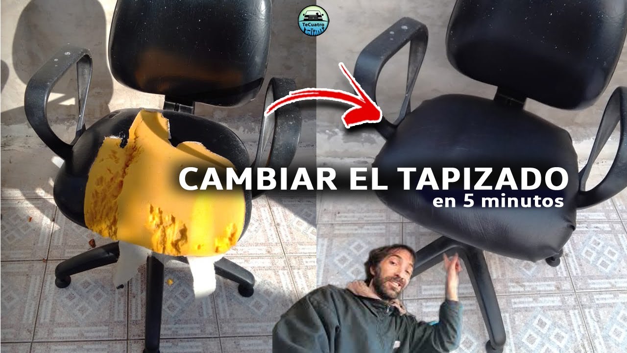 Como cambiar el tapizado de una Silla de escritorio fácil y rápido - DIY