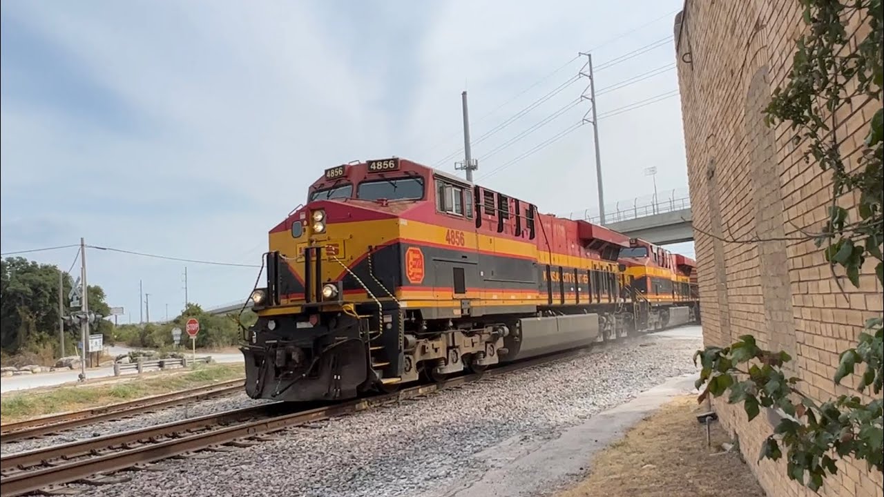 NB KCS & KCSM mixed freight train at McNeil TX