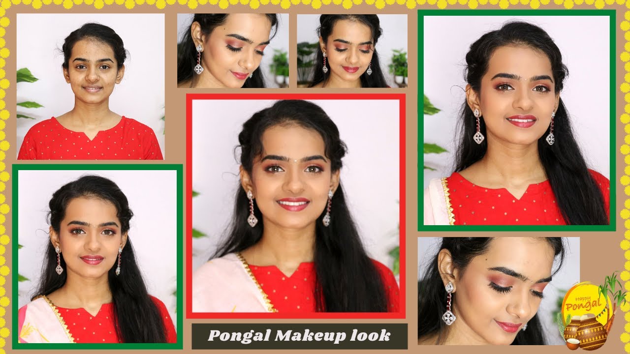 Pongal makeup look 2022🔥Traditional Pongal Makeup look in Tamil❣️Simple Pongal makeup look #pongal