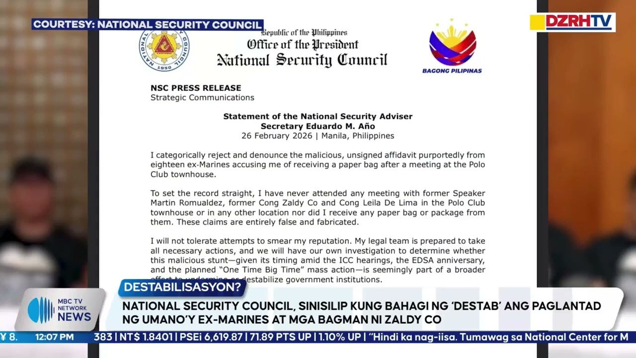 NSC, SINISILIP KUNG BAHAGI NG ‘DESTAB’ ANG PAGLANTAD NG UMANO’Y EX-MARINES AT MGA BAGMAN NI ZALDY CO
