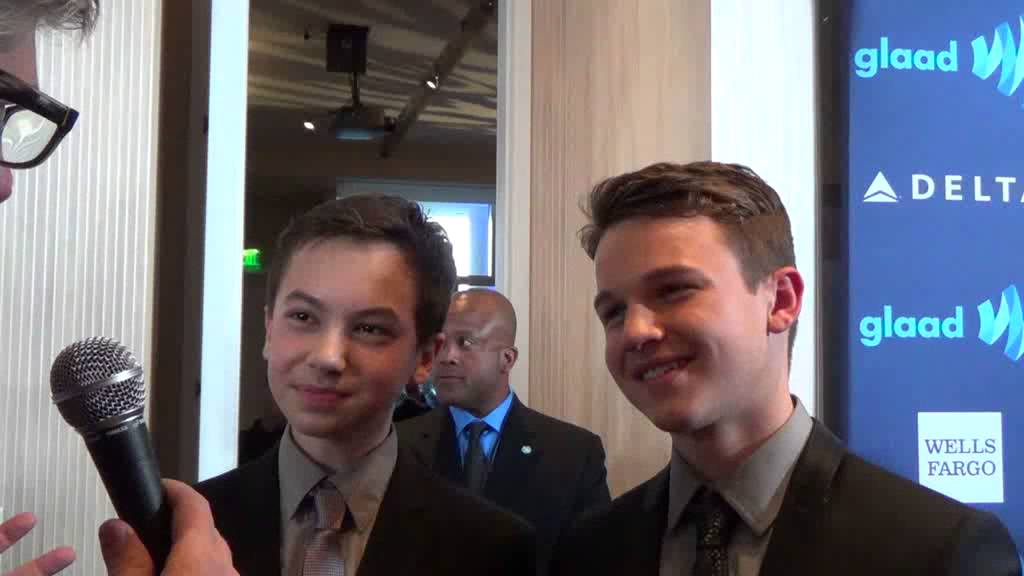 The Fosters' Hayden Byerly & Gavin MacIntosh with Exec Prod Peter Paige and Bradley Bredeweg