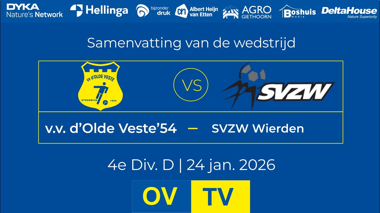 OV-TV | Samenvatting | v.v. d'Olde Veste '54 - SVZW Wierden | 24-01-2026 | 4e Div. D