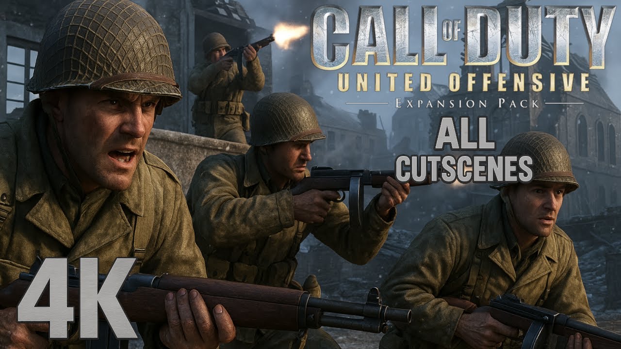 Call of Duty: United Offensive | 4k/60 кадров в секунду | Все заставки из полного фильма